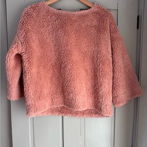Madewell Lined Faux Fur Pink Top
